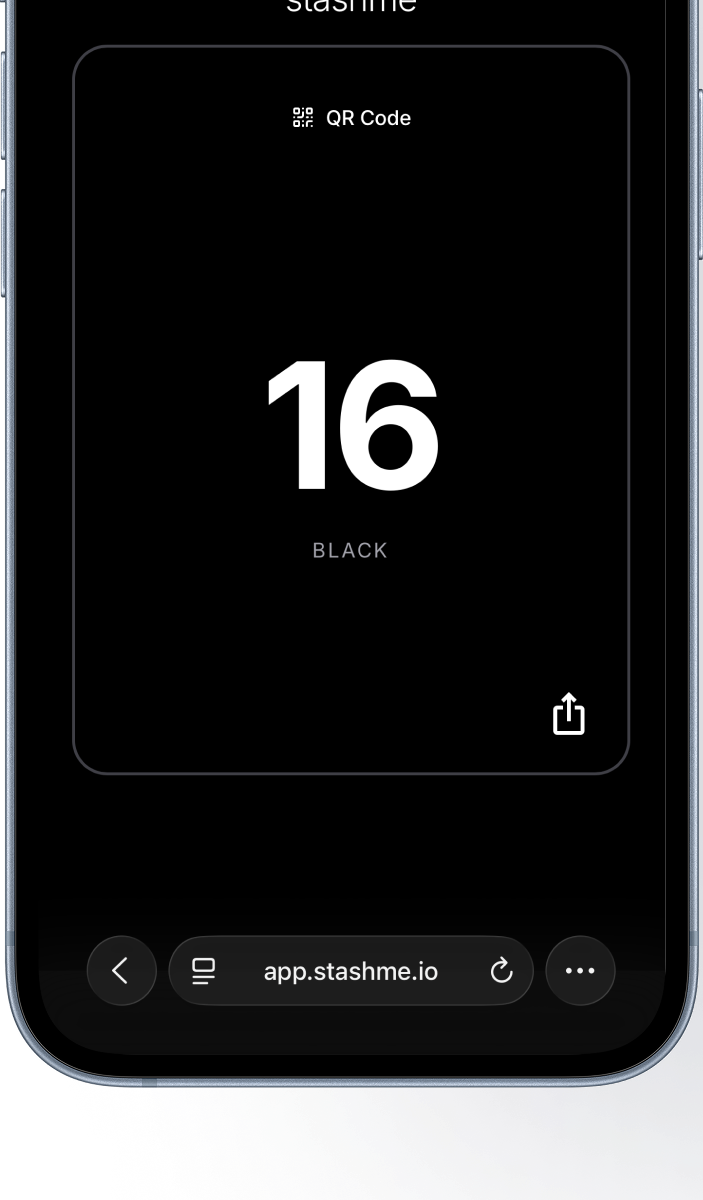 Stashme app sur iPhone